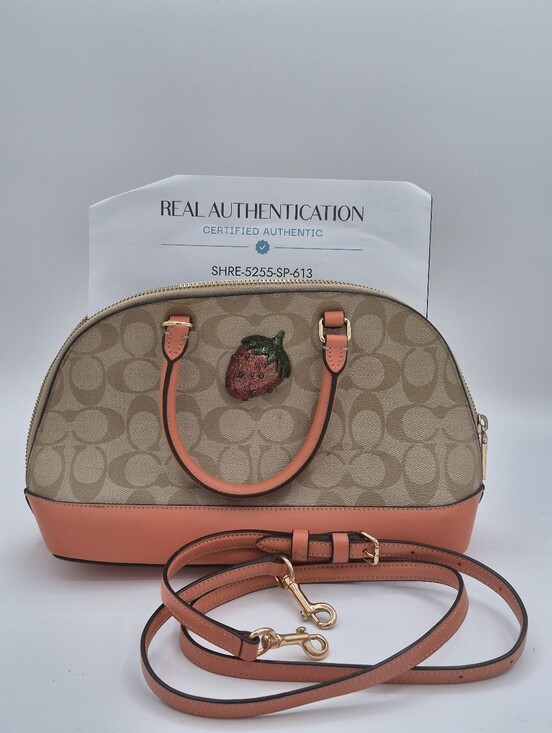 Coach Handbags - Coach Mini Sierra Satchel In Signature Canvas With 3D Stawberry